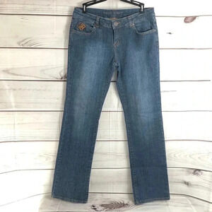 Boom Boom Embroidered Pockets Blue Jeans 9